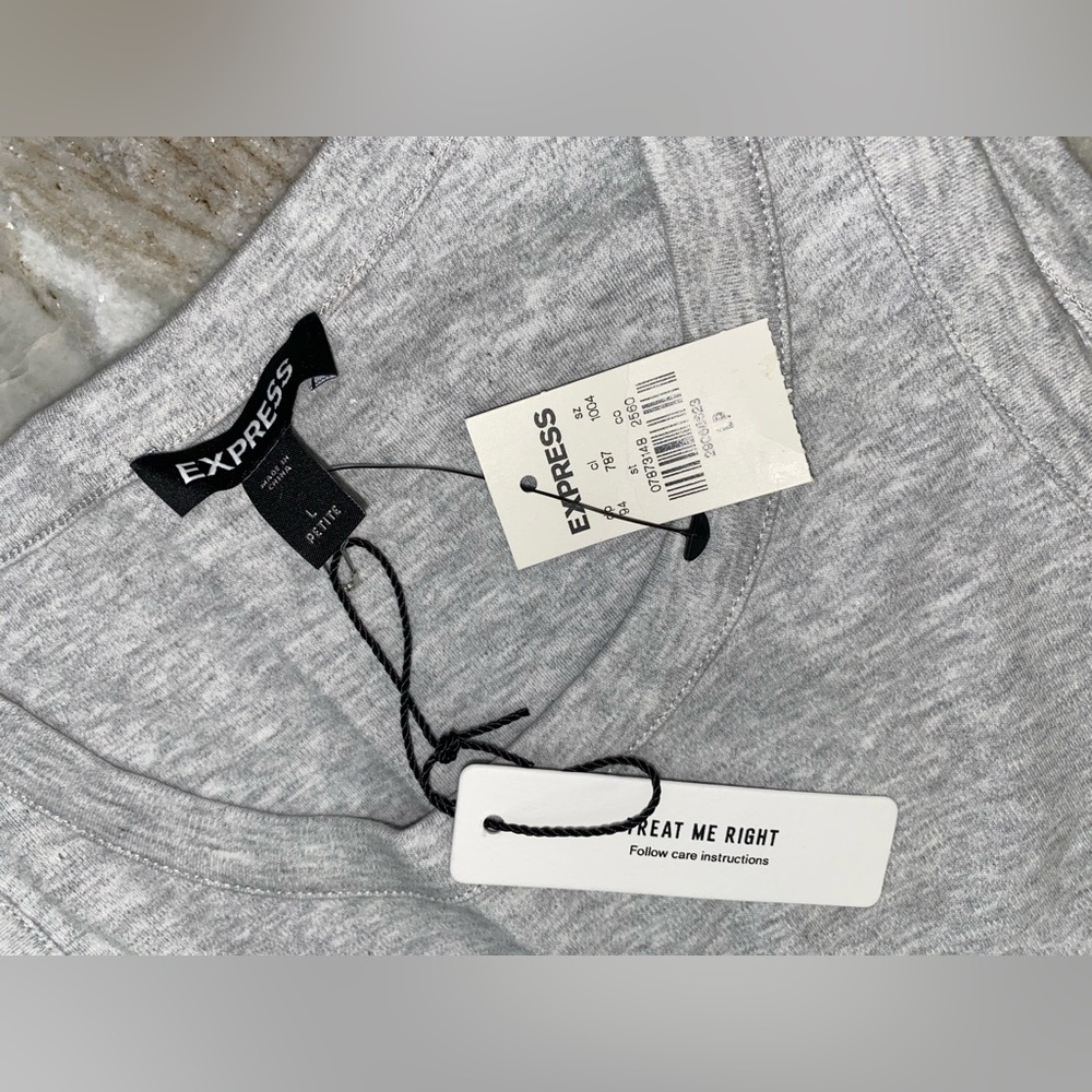 NWT express tank dress sleeveless crystal brooch detail Large petite grey - Picture 14 of 16